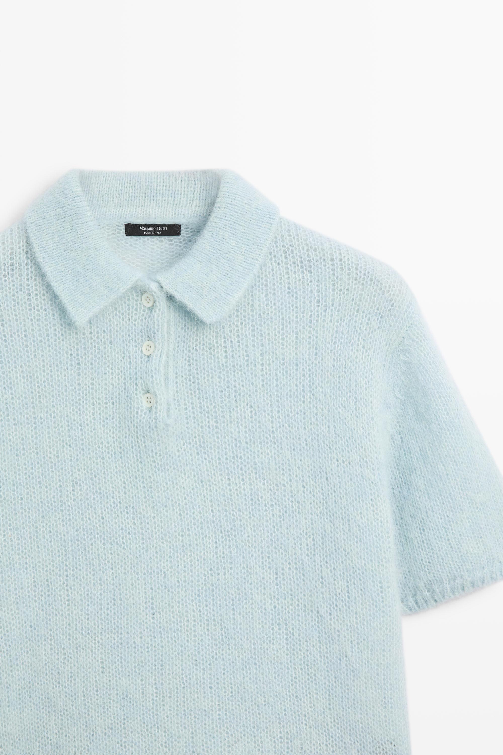 Alpaca blend knit polo sweater